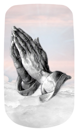 DAROYAL-103-PK Praying Hands Clouds Pink